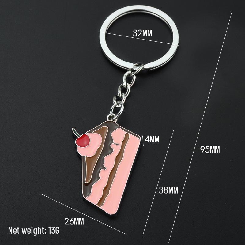 

3D Coffee Utensil Keychain: Latte Art Cup Metal Accessory for Milk Tea Shop Souvenirs