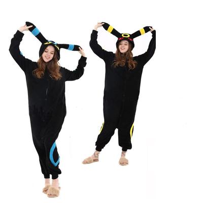 Umbreon Onesie Adults Kigurumi Fleece One-Piece Pajamas Christmas Halloween Cosplay Costume Full Body Clothes