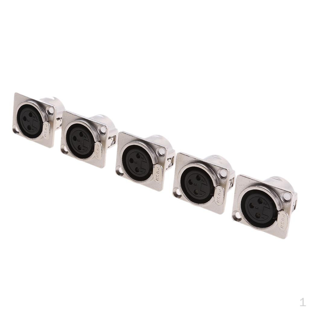 

5 шт. XLR 3-контактный разъем-гнездо, адаптер, коннектор, панельный, под пайку, для микрофона, музыкальный