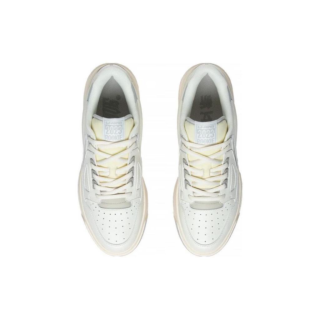 Li Ning Rookie 2 Durable Breathable Low-Top Retro Basketball Shoes Men sneaker White Gray ABCT011-2