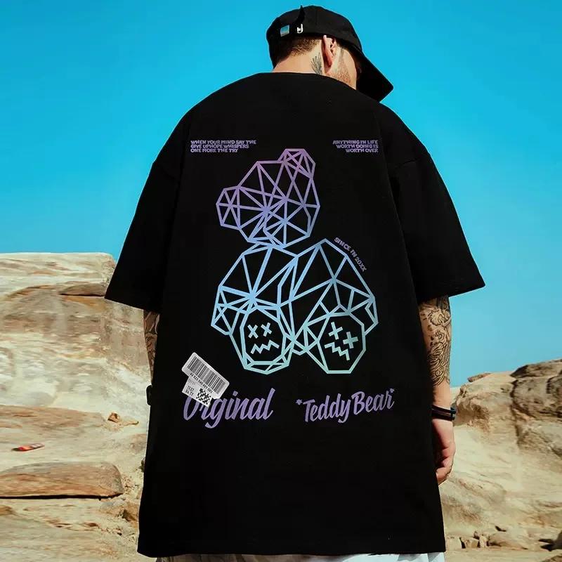 Oversized Men's Cotton T-shirt Short Sleeve Tee Summer Breathable Hip Hop Streetwear Y2k Tops Graphic T Shirts Harajuku Clothing