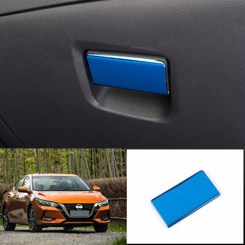 For Nissan Sylphy Sentra  blue titanium Co-pilot storage box handle trim 1pc