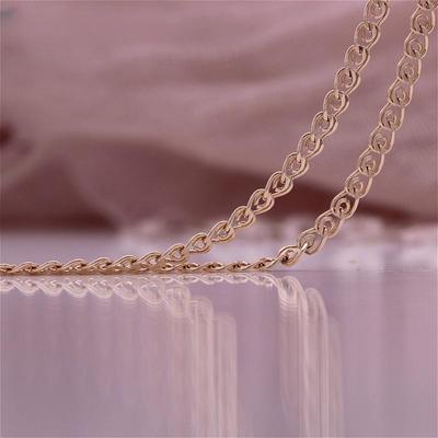 Roségold Farbe Mädchen Frau Armband Halskette Kombination Lange Kette Italienische Handwerkskunst Zart