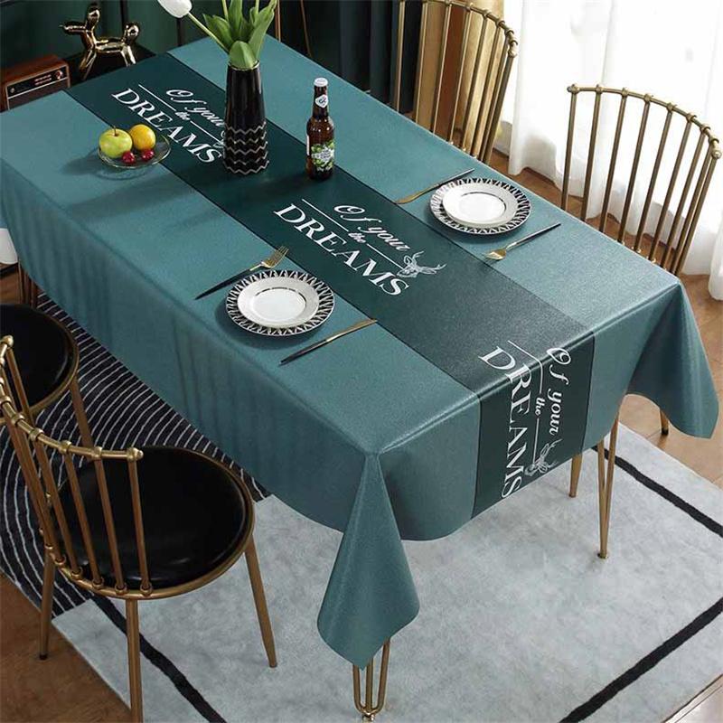 Thickend Waterproof Non-washable PVC Tablecloth Table Mat Rectangular Tablecloth Home Decor
