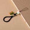 Chinese Good Luck Persimmon Phone Charm Glass Bead Wrist Strap Sturdy -lost Cellphone Lanyard