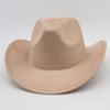 Top Hat New Amazon Hot-Selling Western Denim Curled Brim Concave Convex Top Retro Riding Hat Men'S And Women'S Woolen Felt Hat