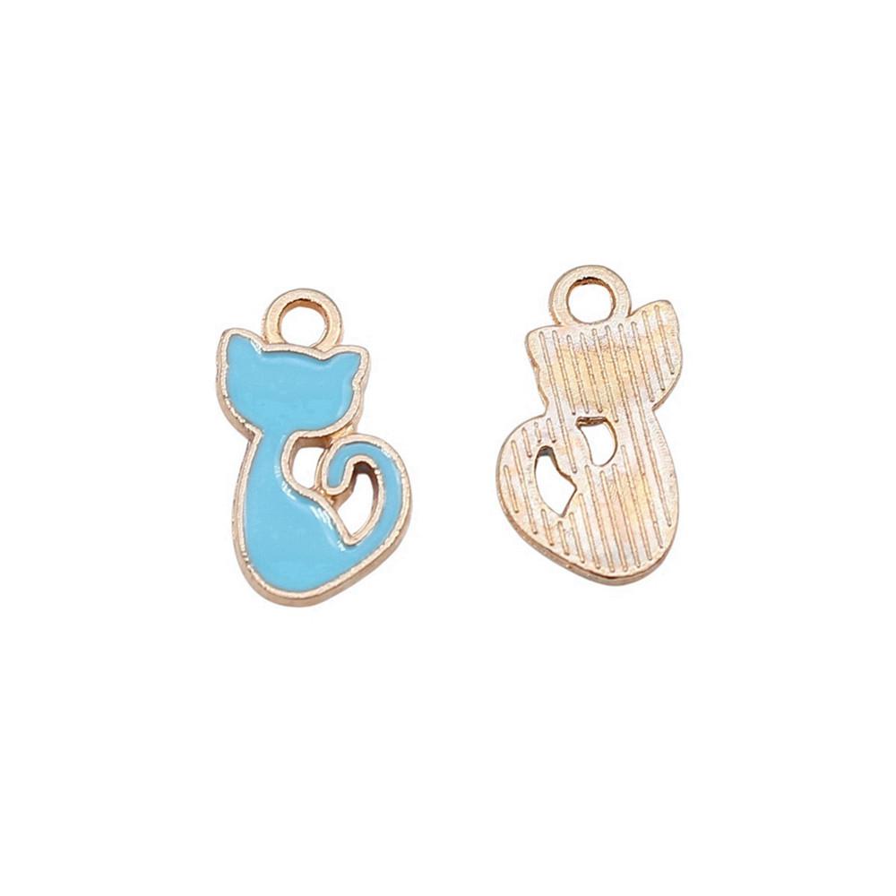 Enamel Charms Cats Pendants For Cute Pet Lover Jewelry Making Accessories
