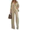 Available Autumn/Winter 2024: Women's Solid Color Fashion Vest Suit & Wide-Leg Pants 3-Piece Set.