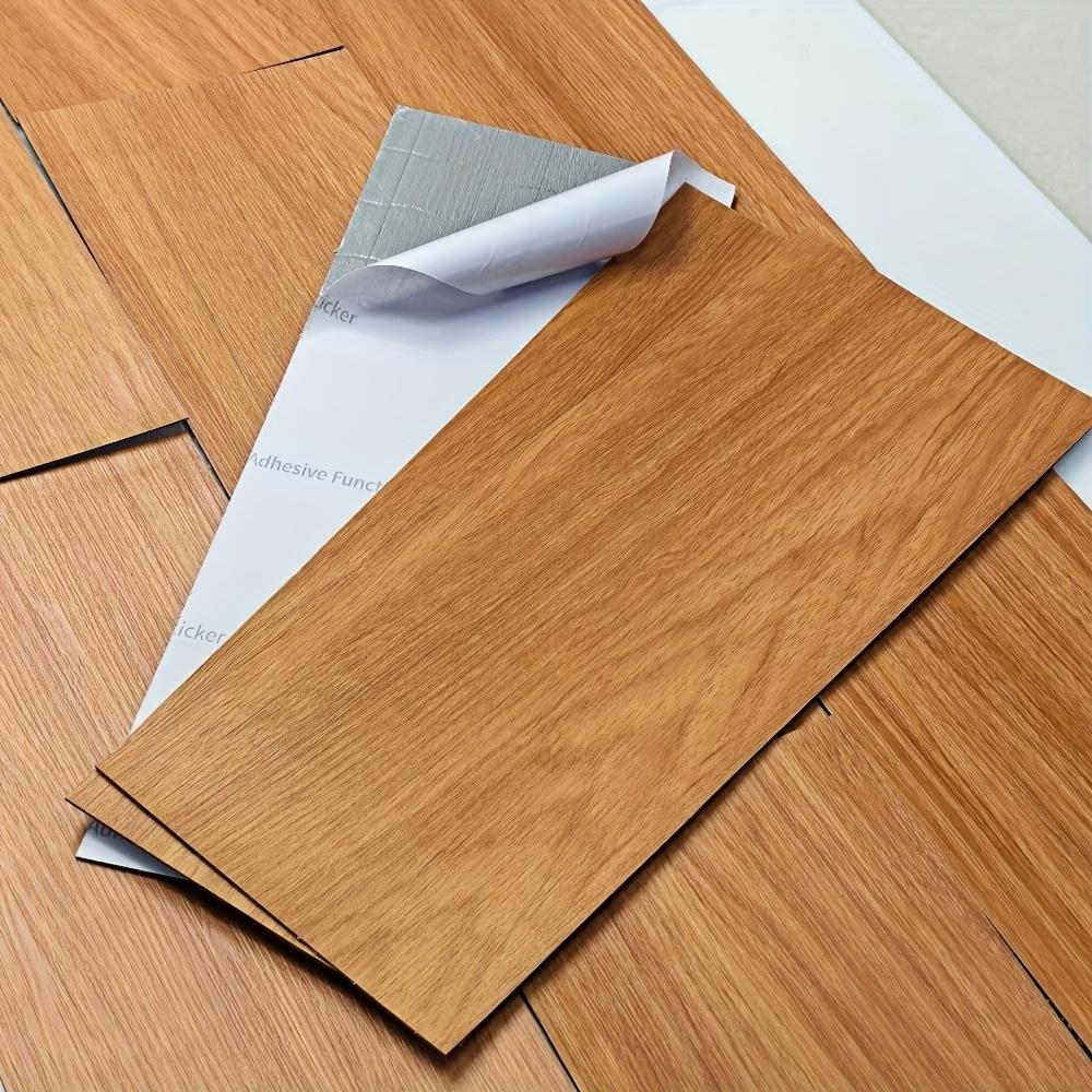 10Pcs 40x15cm PVC Floor Stickers Self-adhesive Stickers Waterproof Thickened Wood Grain Floor Stickers Stickers Living Room