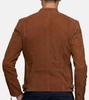 AL KHALID Men's Brown Suede Jacket 100% Pure Stylish Slim Fit Jacket Biker