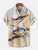 Fighter Series 1D Digital Printing Men's Hawaiian Shirt Short Sleeve Wholesale
