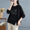 Dimanaf 2025 Spring Women Plus Size Pullover Long Sleeve Tops Tees O-Neck Casual Lady Loose Shirt Solid Oversize
