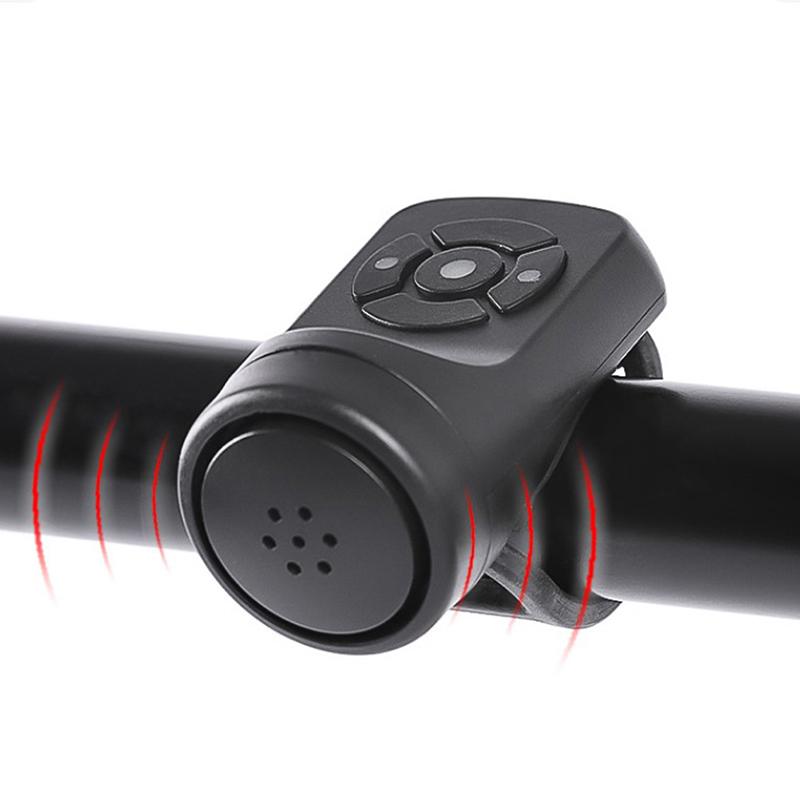 Bicycle Electric Horn Black Abs Usb Rechargeable Bicycle Cycling Bell Speaker