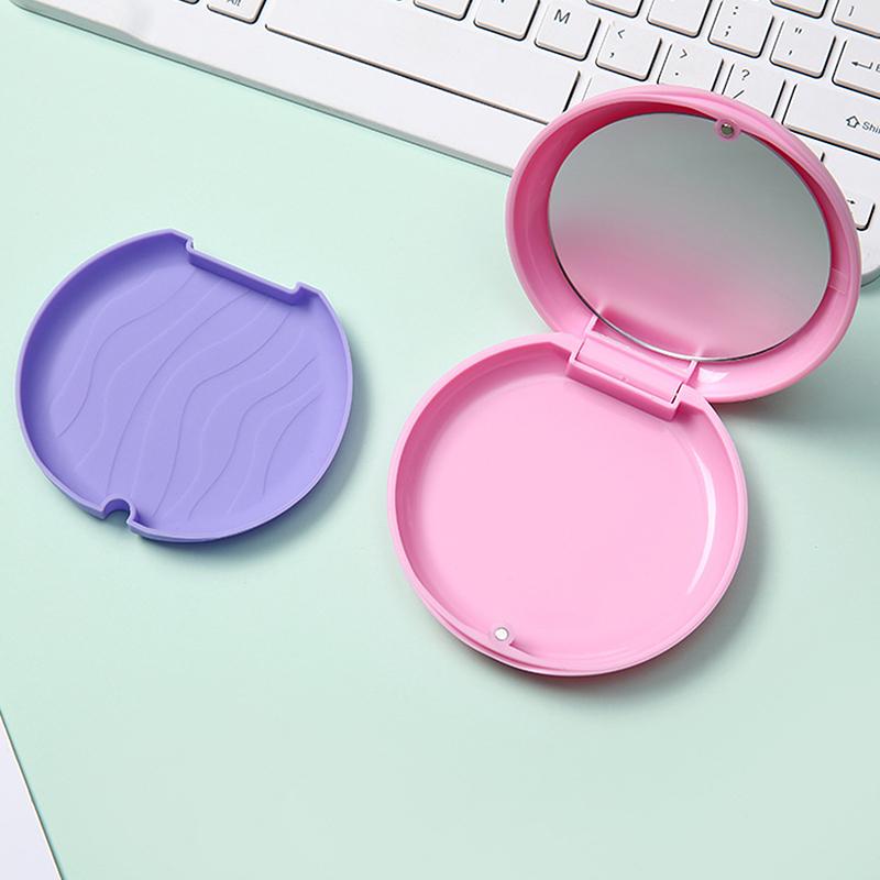 Retainer Box Fake Teeth Denture Storage Case With Mirror Mouthguard Aligner Braces Container Oral Hygiene Supplies Organizer