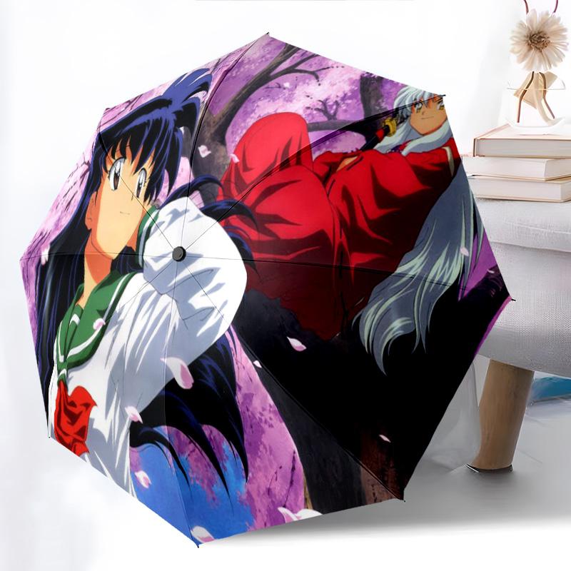 1PC Inuyasha Automatic Umbrella - Suitable Travel Outdoor Portable Umbrella Birthday Gift Daily Essentials