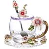 Paris March Enamel Flower Tea Cup - High-Temp Resistant Crystal Glass Gift for Teacher's Day or Girlfriend