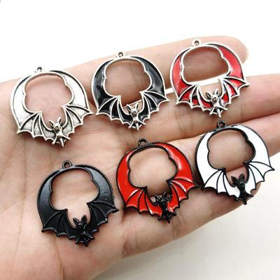 תליון עטלף רטרו לליל כל הקדושים, סגסוגת אבץ עם גימור טפטוף שמן עשה זאת בעצמך