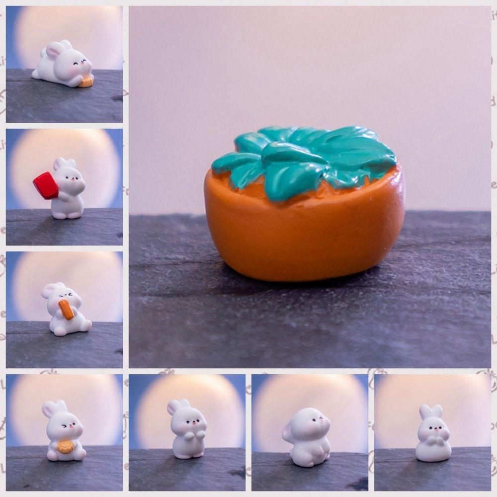 Cartoon Bunny Micro Landscape Chinese Style Bunny Statue  Mid-Autumn Festival