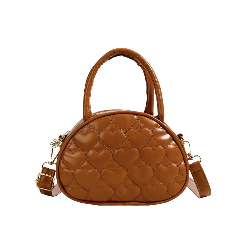 Girls Single Shoulder Andbag Fashionable Heart  Embroidered Drawstring