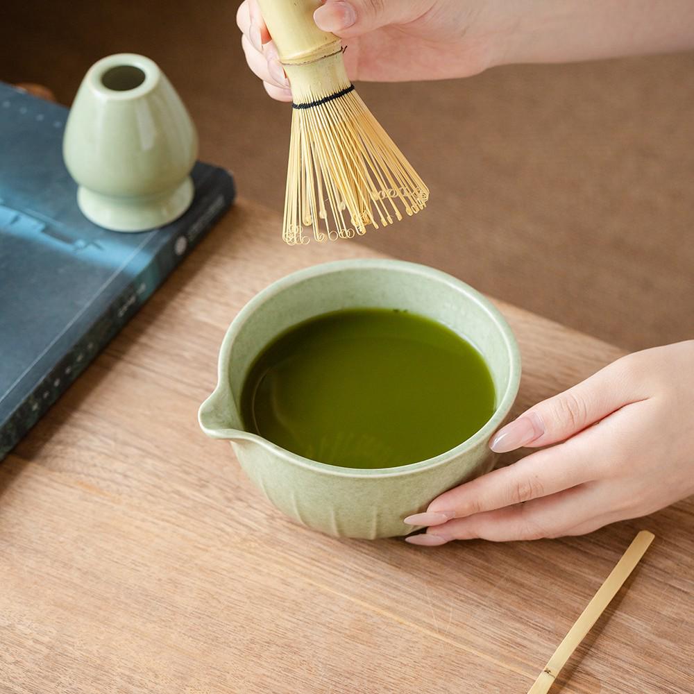 Ceramic Matcha Tea Ceremony Set with Whisk & Holder