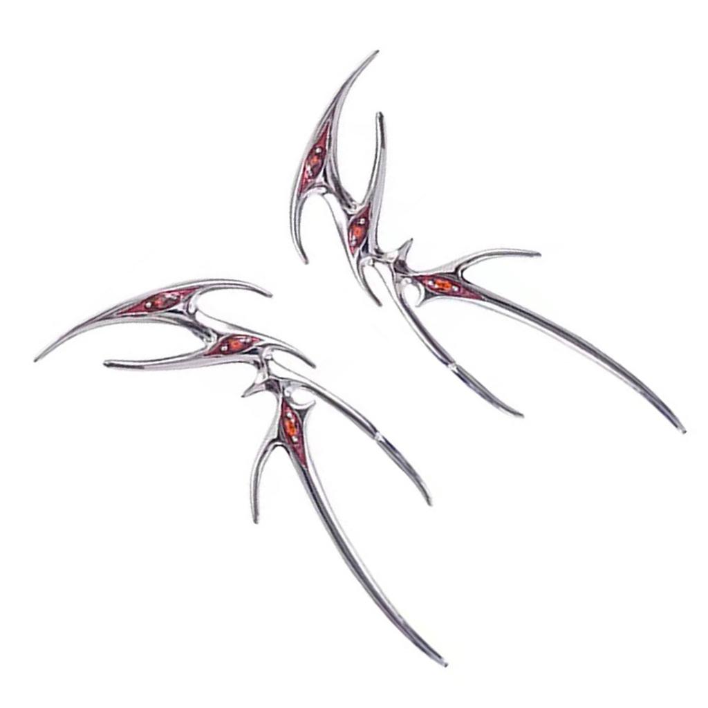 Gotická krevní motýlí náušnice manžeta smaltové klipy na ušní chrupavku punkové cool náušnice nepravidelné kovové náušnice bez piercingu pro ženy