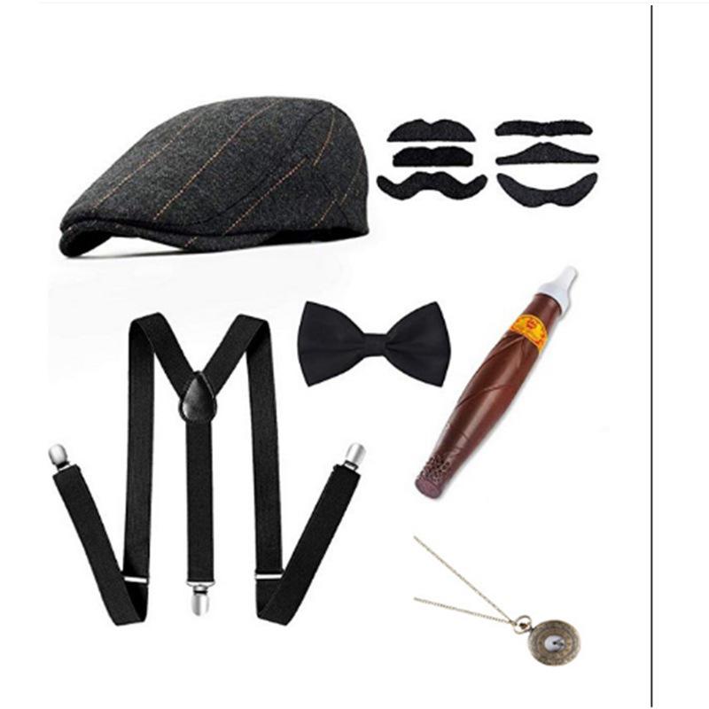 Gatsby 1920s Pánský cylindr, kapesní hodinky a set motýlka