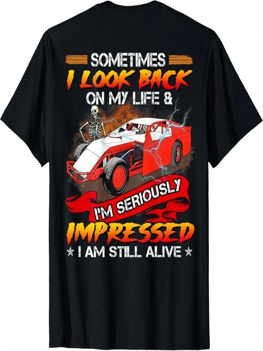 Sometimes I Look Back On My Life Dirt Track Racing T-Shirt S разноцветный