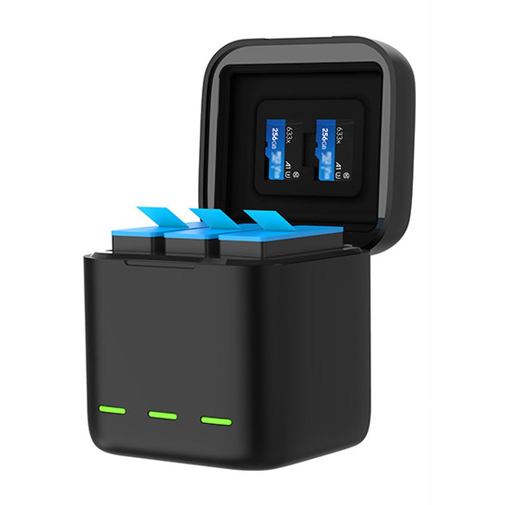 TELESIN S0-BCG-10-TGP For GoPro Hero 13 3-Slot Battery Charging Box Memory Card Storage Case