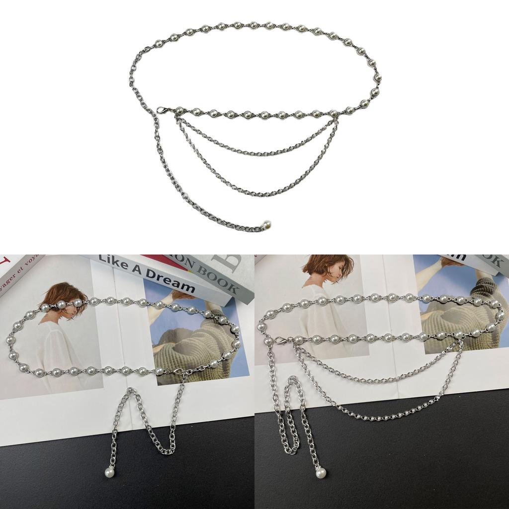 French Pearl Waist Chain For Women Metal Chain Belt Elegant Fashion Accessory Gift For Young Adults