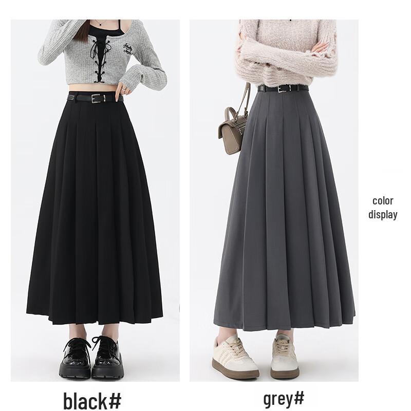 Women's A-Line Pleated High-Waist Midi Skirt