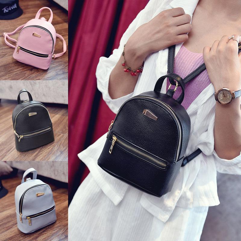 Women Lady Leather Mini Teenager Girls Stylish Outdoor Travel Shopping Backpacks
