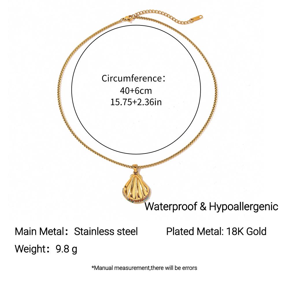 18K Gold-Plated Titanium Steel Zircon Earrings & Necklace Set