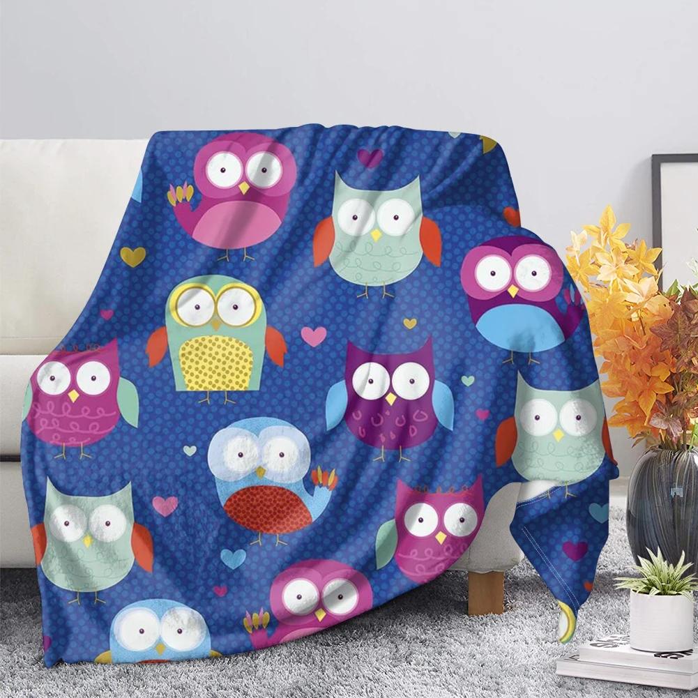 Owl Flannel Throw Blanket Super Soft Lightweight Fleece Blanket Gift for Teenage Girl for Bed Sofa Couch Blanket King Queen Size