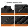 2025 Men's Stand-Up Collar Fleece-Lined Zipper Vest - Warm, Fashionable & Versatile for Autumn/Winter