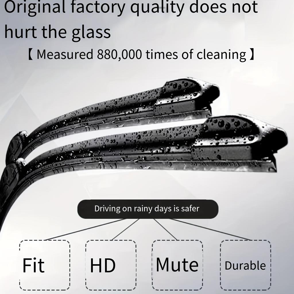 Automotive Universal U-type Soft Rubber Boneless Wiper HD Quiet Durable Reduce Noise Automotive Wiper  16" 18" 19"  21" 22" 24"
