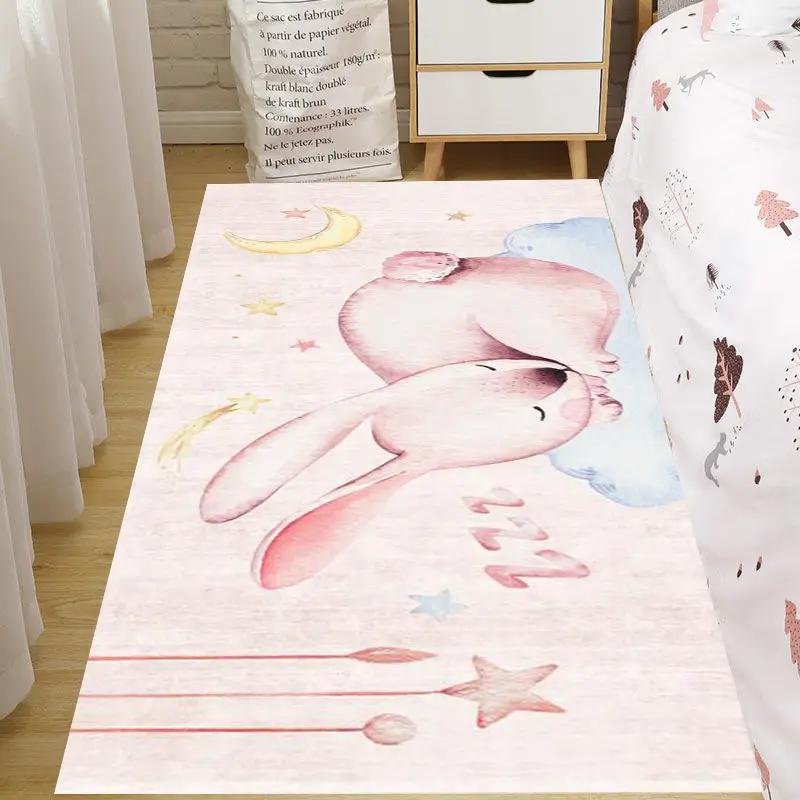 Rosa Teppich für Kinder Jungen Mädchen Cartoon Spiel Quadratische Teppiche Kindergarten Frühe Bildung Baby Krabbelmatte Heimdekor Teppich