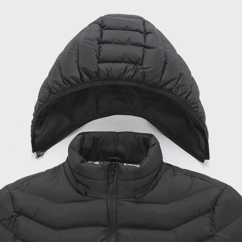 USB-Powered Heated Winter Jacket with Detachable Hood - Smart Temperature Control