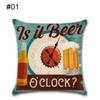 Linen 18" Cotton Pillow Case Vintage Beer Wine Bottle Sofa Throw Cover Cushion