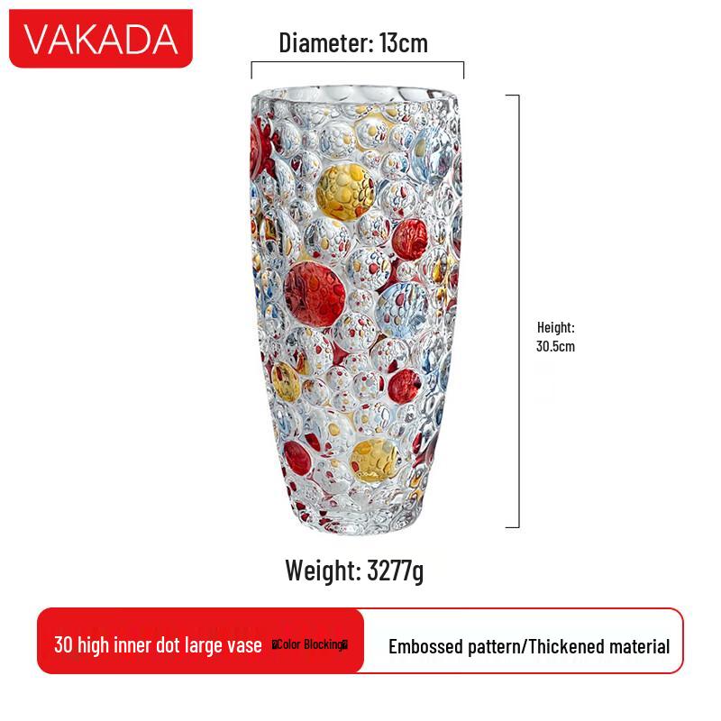 VAKADA Ręcznie Malowana Waza ze Szkła Borokrzemowego