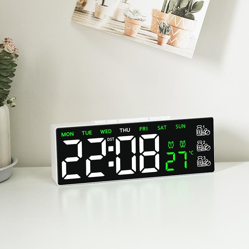 Neue Multifunktionale Elektronische Uhr, Einfacher und Modischer Wecker, Pillendosen-Erinnerung, LED-Uhr, Nachttischuhr