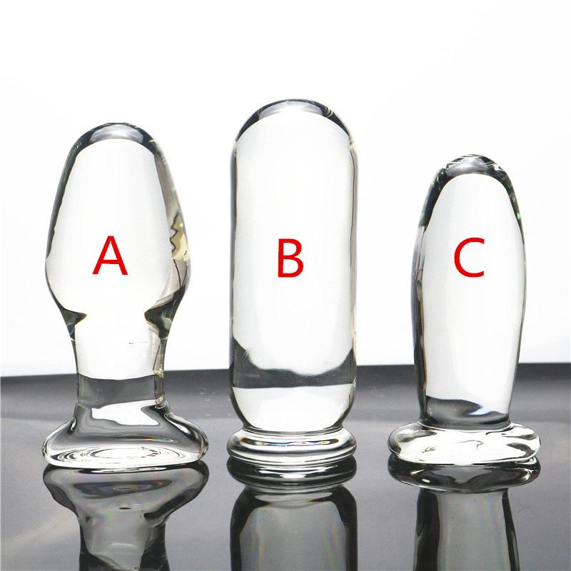 Glass anal plugs, prostate massagers, dilators, dildos, thick and large size for both men and women, stimulating anal sex toys