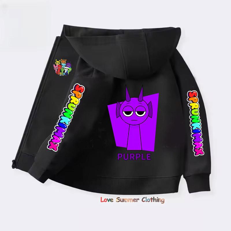 Sprunki Reißverschluss-Hoodies für Kinder Incredibox Anime-Figuren Mädchen-Sweatshirt Kinder Frühling Herbst Pullover Geschenk Jungenkleidung 4-14J
