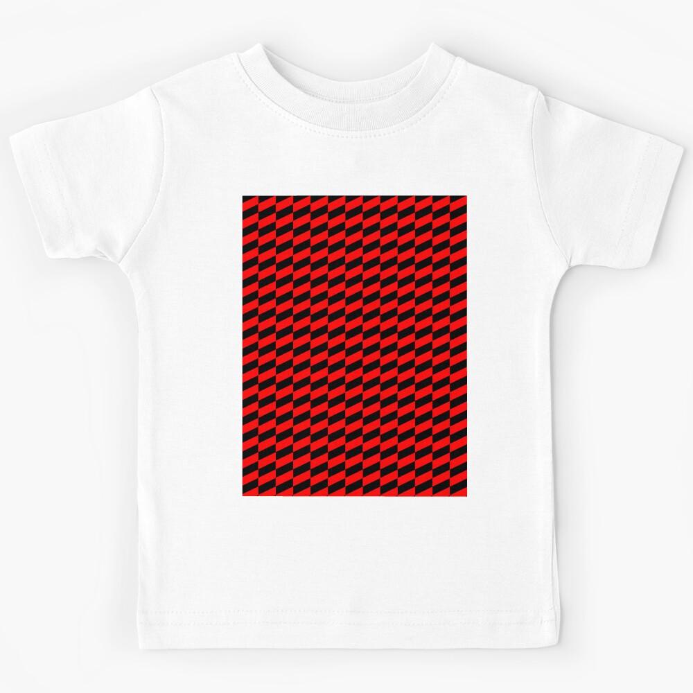 Black and Red Geometric Kids T-Shirt 130