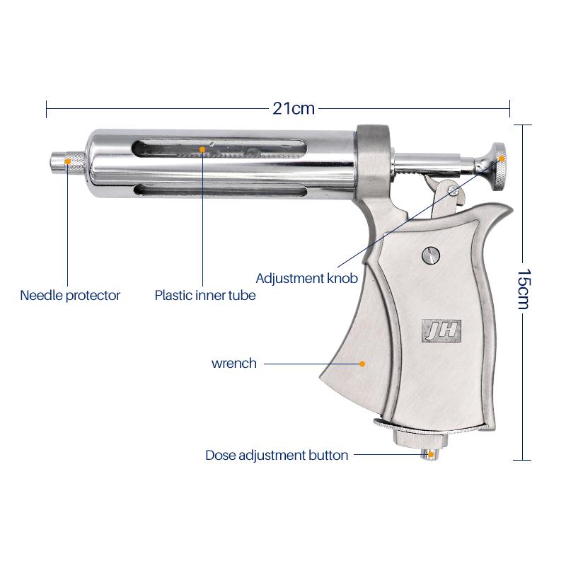 Seringă Ajustabilă Continuă 50ml Semi-Automată Metal Animale Vaccin Injector Instrumente pentru Cal Oaie Bovine Porc Injectare