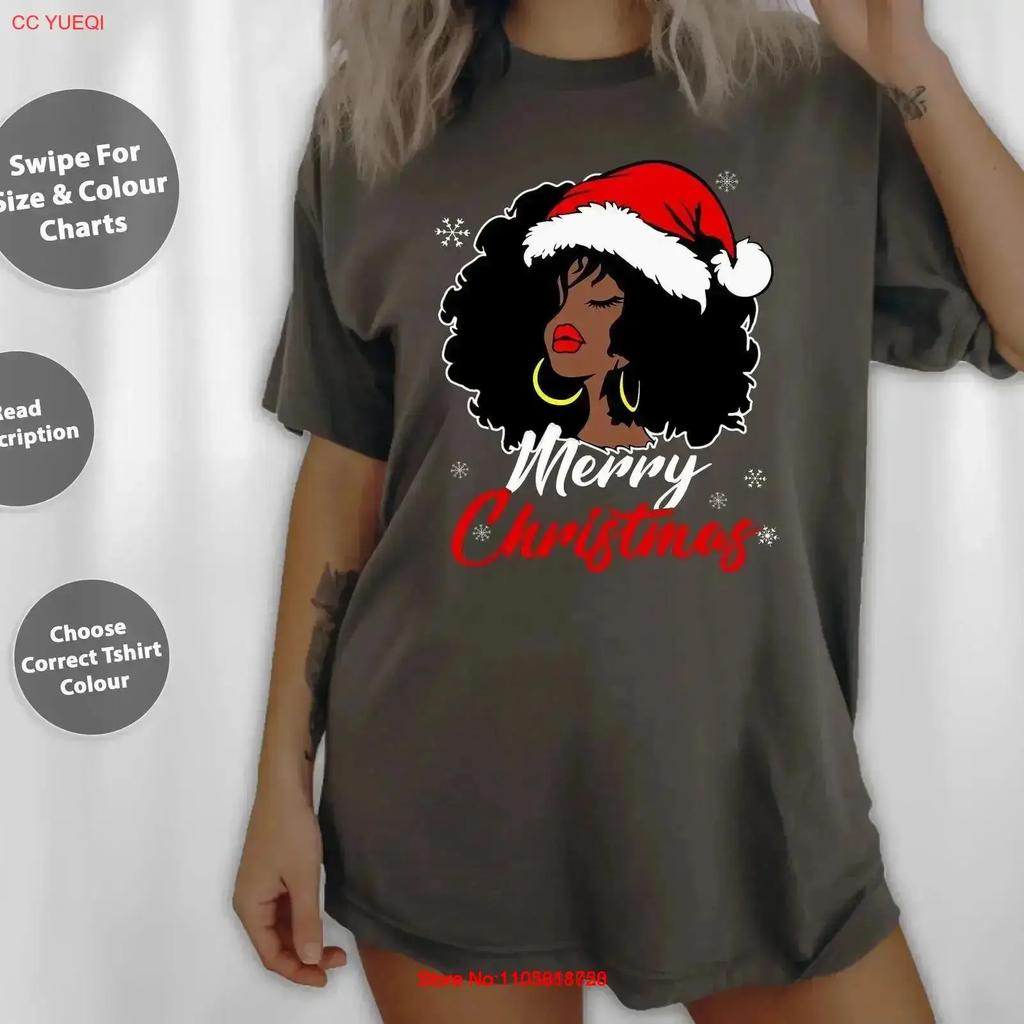 Queen Santa African American Merry Christmas Melanin T Shirt Sweat Tote Bag 144410 Vintage Casual Graphic Soft Vintage