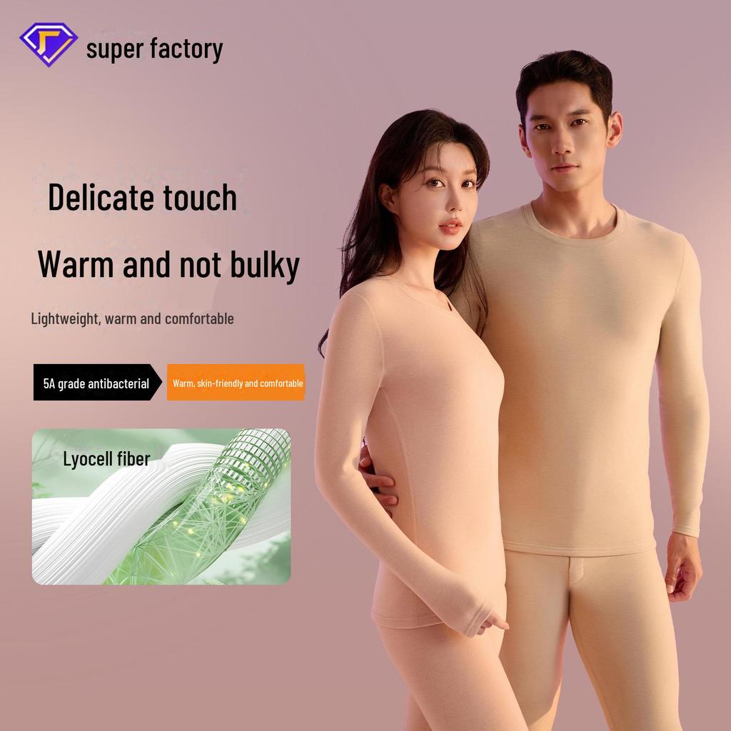 Kaszmirowo-jedwabna bielizna termiczna: Antybakteryjny damski i męski lyocellowy garnitur jesienno-zimowy