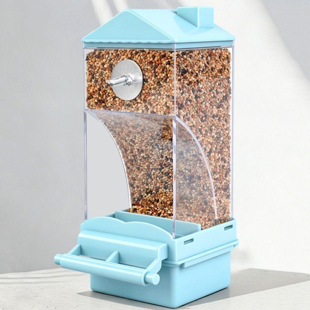 Transparent Automatic Bird Feeder Large Capacity Parrot Cage Feeder Bird Feeder Dispenser Pet Cage