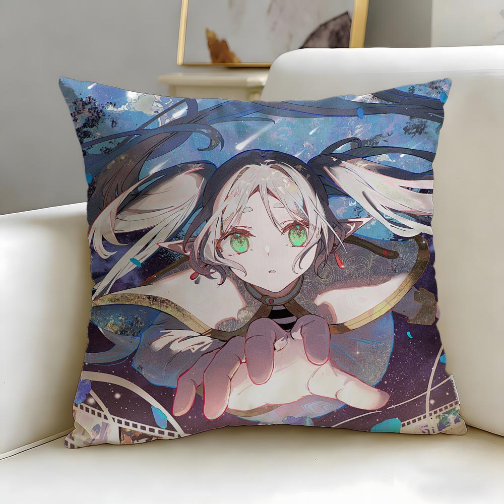 Klassische Anime Frieren Nach dem Ende der Reise Kissenbezug Weich Leicht zu Waschen Kissenhülle Vielseitig für Sofa Bett Reise und Büro