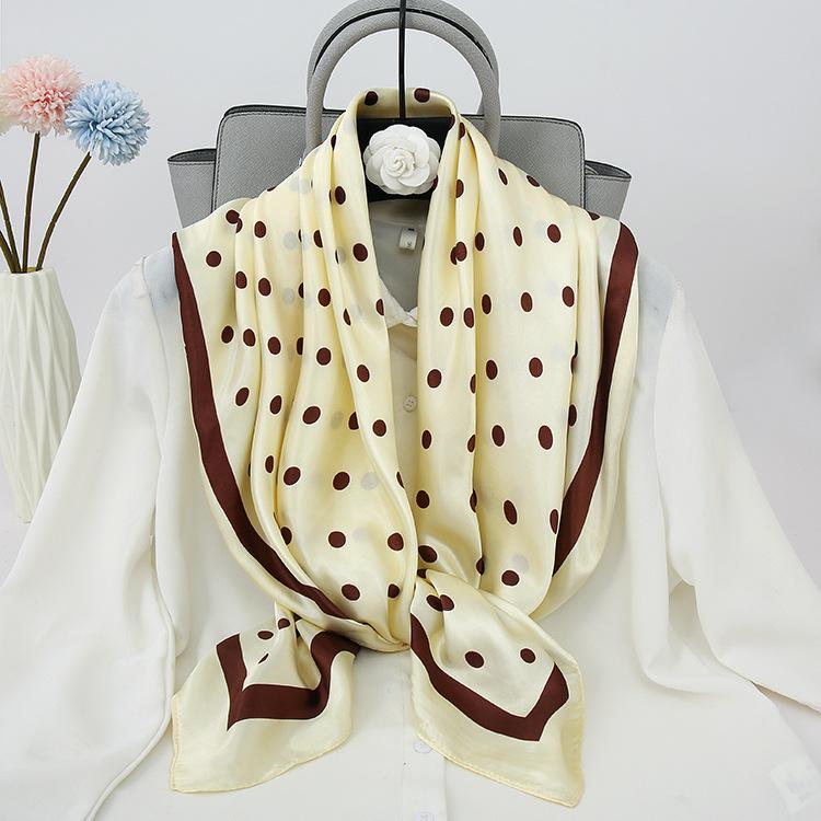 Cashew Flower Satin Square Scarf, Summer Silk Scarf, Thin Shawl, Amazon Foreign Trade Headscarf, Scarf