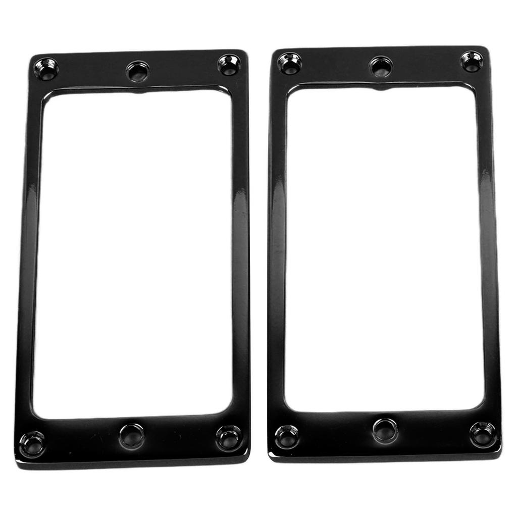 2PCS Electric Guitar Pickup Frame Zinc Alloy Flat Humbucker Pickup Mounting Ring Cover 4x4mm Black
